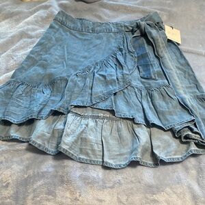 NWT T.J.Maxx Asymmetrical Denim Skirt with Ruffles